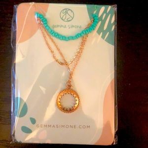 Gemma Simone Aqua Beaded Lariat